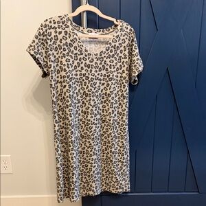 Pink Lily grey/black Leopard Print Shirt Dress